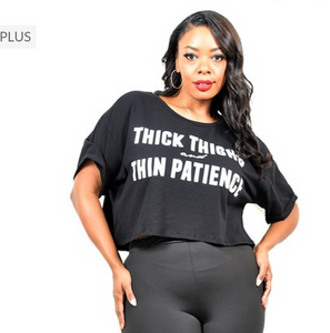 Thick Thighs Thin Patience Crop Tee – Flexliving