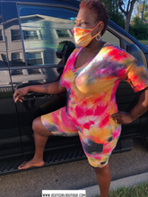 Load image into Gallery viewer, Too Fly Tye Dye Short Set w/mask
