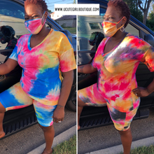 Load image into Gallery viewer, Too Fly Tye Dye Short Set w/mask
