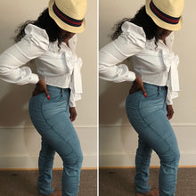 Load image into Gallery viewer, High Waist Runching Jeans
